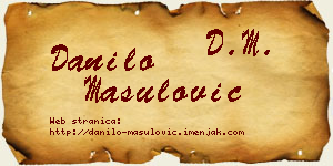 Danilo Mašulović vizit kartica